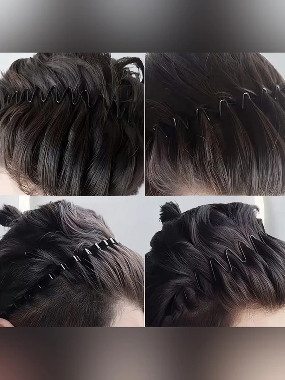 1- Unisex Wavy Headband Black Metal